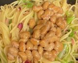 茅乃舎野菜だし★即席パスタ　納豆と柴漬け作り方4写真