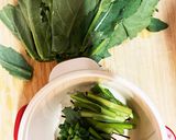 【簡単4分】かき菜のめんマヨ和え作り方1写真