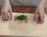 ライスペーパーで豚肉とチーズの包み焼き作り方2写真