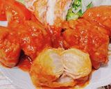 新玉ねぎの肉巻きトマト味噌煮込み作り方7写真