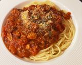 鯖の味噌煮缶でトマトソースパスタ作り方5写真