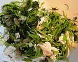 母直伝！絶品水菜とささみのポン酢マヨ和え作り方2写真