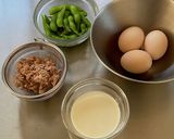 ＊ツナと枝豆のスパニッシュオムレツ＊作り方1写真