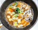 サバ缶と長ネギとオイスターソースの卵とじ作り方3写真