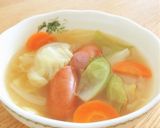 具だくさん♪キャベツとソーセージのスープ作り方5写真