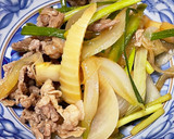ニンニクの芽とたけのこの豚肉炒め作り方5写真