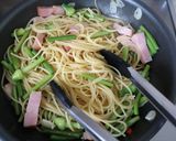 ベーコンとニンニクの芽のパスタ作り方7写真