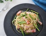 ベーコンとニンニクの芽のパスタ作り方8写真