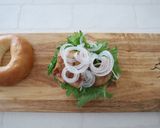 ワサビ菜とチキンのベーグルサンド作り方8写真