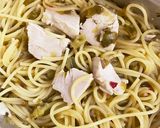 大メスティンで蕗のとうパスタ作り方4写真