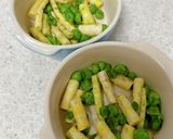 とろろのチーズ焼き⑤筍とグリーンピース作り方3写真