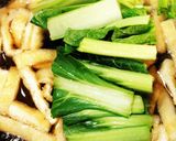 テキトー料理　小松菜と刻み揚げの煮物作り方2写真