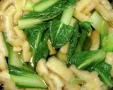 テキトー料理　小松菜と刻み揚げの煮物作り方3写真