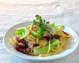 ホタルイカと春キャベツのガーリックパスタ作り方10写真