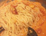 【茅乃舎】濃厚!海老トマトクリームパスタ作り方5写真