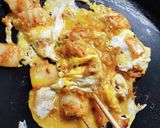 まかない飯～白菜キムチのとろとろ半熟卵丼作り方4写真