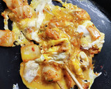 まかない飯～白菜キムチのとろとろ半熟卵丼作り方4写真