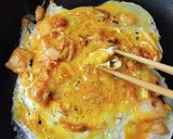 まかない飯～白菜キムチのとろとろ半熟卵丼作り方3写真