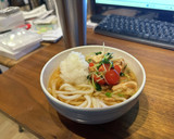 おろし冷しうどん　梅トマチキンを乗せて作り方6写真