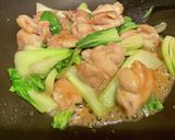 鶏肉とチンゲン菜の味噌炒め作り方3写真