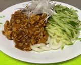 鶏胸ミンチ肉でジャージャーうどん♪作り方6写真