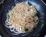 ちぎり竹輪とホウレン草の鰹節風マヨパスタ作り方4写真