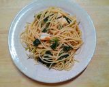 ちぎり竹輪とホウレン草の鰹節風マヨパスタ作り方5写真