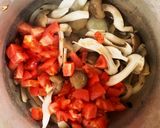鶏もも肉とキノコのトマト煮込み作り方6写真