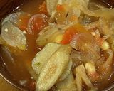 菊芋とゴボウと大豆のトマト味噌スープ作り方6写真