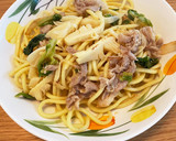 豚こまと筍と春キャベツの塩焼きそば作り方4写真