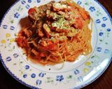 塩鮭とセロリのトマトソースパスタ作り方5写真
