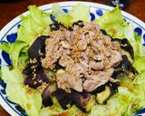 レンジで簡単★豚となすとレタスのサラダ作り方7写真