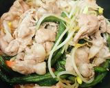 豚肉のスキヤキ風味あまから焼きうどん作り方3写真