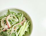 ドレッシングも簡単！水菜のシーザーサラダ作り方4写真