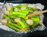 アスパラとホタテのバター醤油焼き作り方5写真