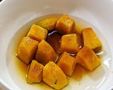 冷凍かぼちゃと高野豆腐のハチミツ掛け♡作り方2写真