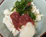 痒くなりにくい! 梅と長芋のさっぱり和え作り方4写真