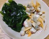 アオヤギとわかめの胡麻酢味噌和え作り方2写真