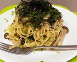 野沢菜ときのこの和風パスタ♫作り方5写真