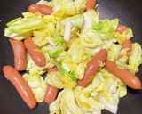 キャベツとソーセージの和風あんかけ♪作り方2写真