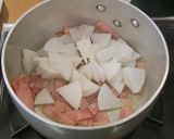 きぬさやと大根の食べるスープ作り方3写真