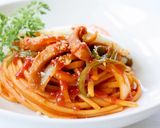 ピリッと濃厚美味しい【サンバルナポリタン作り方8写真