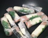 ささみチーズ生春巻き揚げ♪ライスペーパー作り方7写真