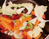 きくらげとキャベツ、青梗菜の炒め物作り方3写真