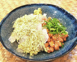 簡単♡鯛の昆布〆風を添えた納豆ご飯♡作り方3写真