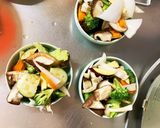 肉無根菜たっぷり簡単スタミナ丼味野菜炒め作り方12写真