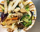 簡単きな粉コク旨味豚こま大根青椒肉絲風作り方14写真