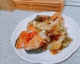 新玉ねぎと紅鮭のホイルで包まない焼き♪作り方7写真
