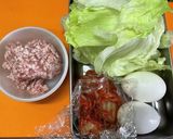 豚ひき肉とキムチのレタスチャーハン♬作り方1写真