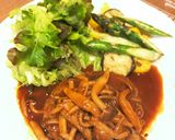 簡単　キノコの煮込みハンバーグ作り方8写真